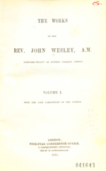 Works of the Rev. John Wesley 